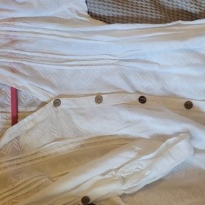White cotton shirt, swim cover up,large